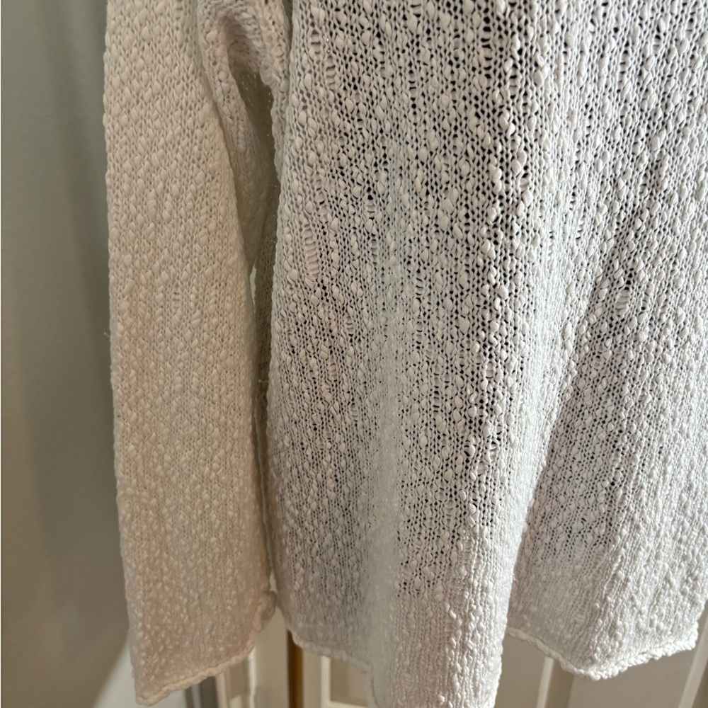 Talbots White Crew Neck Sweater with Textured Knit - Picture 12 of 12